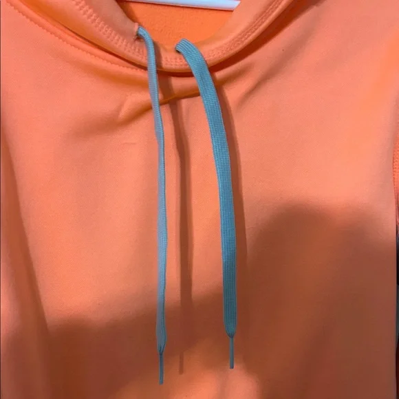 Danskin Now Vibrant Orange Hoodie with Gray Trim Large. 12/14 some wear - Picture 3 of 14
